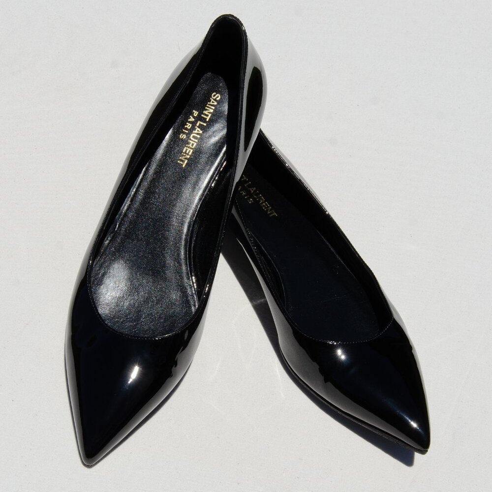 SAINT LAURENT YSL Paris 10 Patent Leather Ballerina Pointed toe flats 40 $595